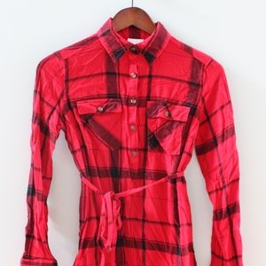 Isabel Maternity (Target) Red Plaid Henley Top